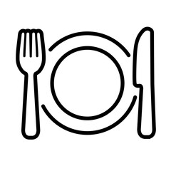 .Plate, knife and fork icon material illustration