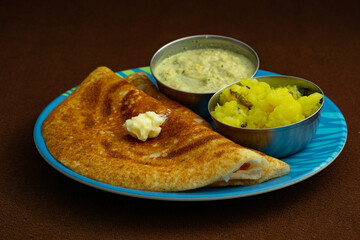 Indian special dosa with butter for healthy homemade breakfast