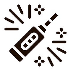 Pregnancy Test Device Vector Sign Icon. Medical Equipment Woman Symptomp Of Pregancy Pictogram. Characteristic And Diagnosis Of Future Mother Monochrome Illustration