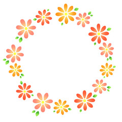 花のフレーム　丸