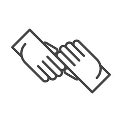 international human rights day hands together support line icon style