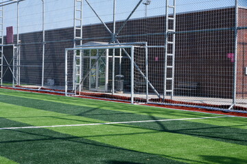 football field with a goal