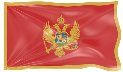 3d Illustration of a Waving Flag of Montenegro