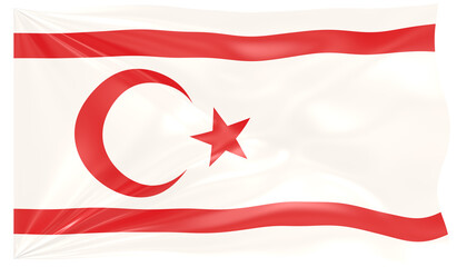 3d Illustration of a Waving Flag of Northern Cyprus