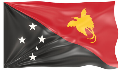 3d Illustration of a Waving Flag of Papua New Guinea