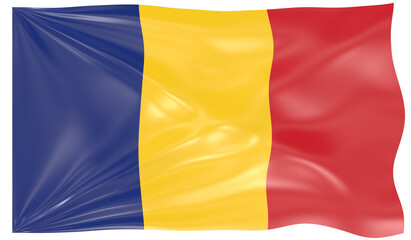 3d Illustration of a Waving Flag of Romania