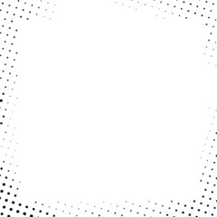 Grunge Halftone Square Dots Effect Frame . vector