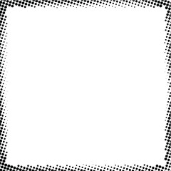 Grunge Halftone Square Dots Effect Frame . vector