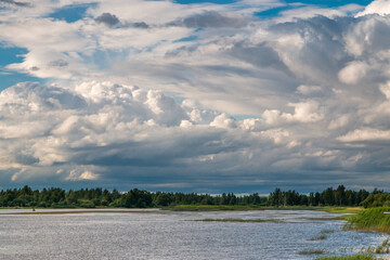 clouds over the river