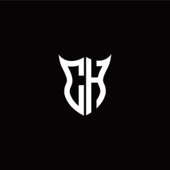 Initial C H letter with unique shield style logo template vector