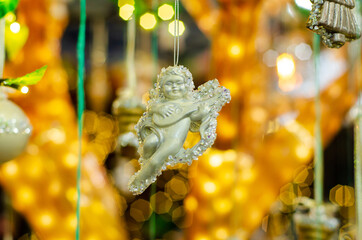 Christmas toys at the fair. Fir Tree Toys