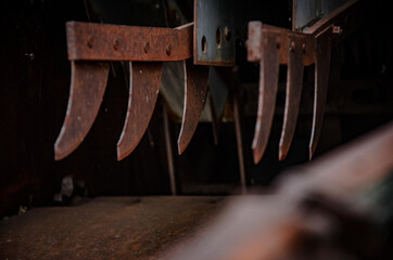 Closeup of a mechanism with gears