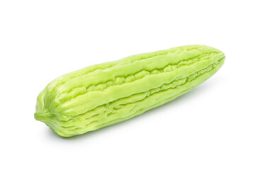 Fresh Bitter melon (Bitter gourd) isolated on white background. Clipping path.