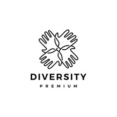 hand diversity team community logo vector icon illustration