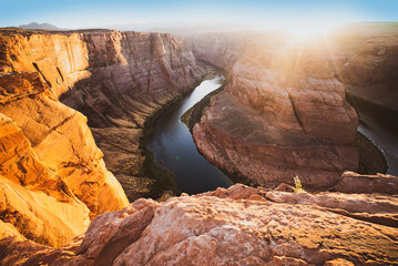 Sunset in Colorado Canyon. Horseshoe Bend, Page, Arizona. Horse Shoe Bend on Colorado River, Grand...