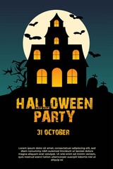 Halloween Party invitation template. vector illustration