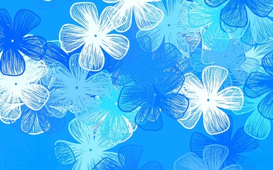 Fototapeta na wymiar Light BLUE vector elegant template with flowers