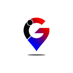 Letter GI simple logo design vector. map logo icon