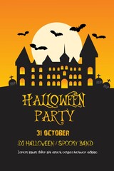 Halloween invitation poster/card. Vector set of halloween party invitations