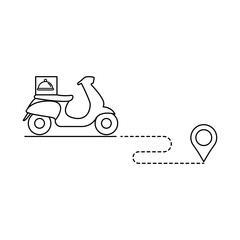 Delivery icon and location, Motorcycle icon. Design template vector