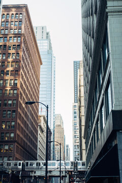 Elevated train in Chicago