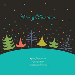 Fototapeta premium Merry Christmas. New Year's print for a postcard, poster and any New Year's decor.