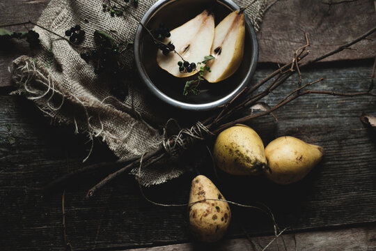 Yellow pears still life