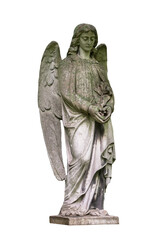 Obraz premium Statue of a young angel isolated on white