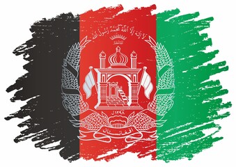 Flag of Afghanistan, Islamic Republic of Afghanistan. Bright, colorful vector illustration