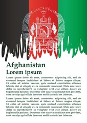 Flag of Afghanistan, Islamic Republic of Afghanistan. template for award design, an official document with the flag of Afghanistan. Bright, colorful vector illustration

