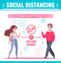 Social Distancing Infographic Poster