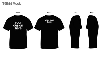 T-Shirt Mock Design. Vector Round t-shirt mockup template. 