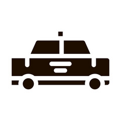 Public Transport Taxi Car Cab Vector Sign Icon . Cab Car Automobile, Urban Passenger Transport Pictogram. City Transportation Passage Service Contour Monochrome Illustration