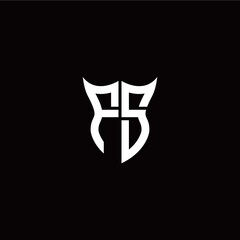 Initial F S letter with unique shield style logo template vector