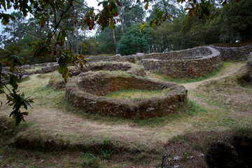 Castro de Borneiro, in Galicia. This archeological site called castro (walled village) in Galician language is an iron-age walled settlement.
