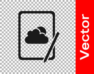 Black Weather forecast icon isolated on transparent background. Vector.