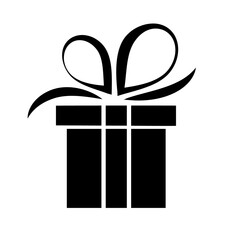 Gift silhouette. Present vector illustration 