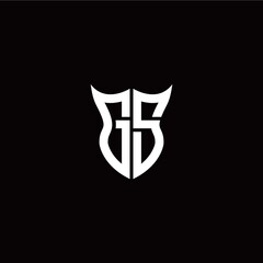 Initial G S letter with unique shield style logo template vector