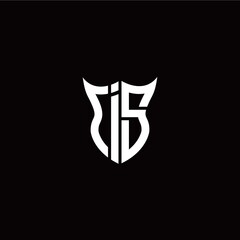 Initial I S letter with unique shield style logo template vector