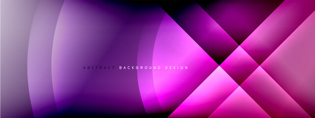 Vector abstract background - circle and cross on fluid gradient with shadows and light effects. Techno or business shiny design templates for text