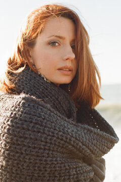 Portrait of a redhead woman