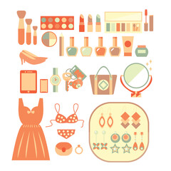 Collection of Women accessories vector