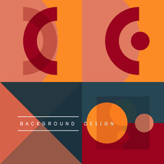 Neo memphis geometric pattern with circles, squares and lines. Pop art abstract background for covers, banners, flyers and posters and other templates