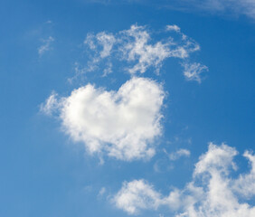 White clouds in blue sky