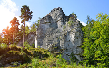 Sandstone rock in Hruba Skala, Bohemian Paradise (Cesky Raj), Czechia.