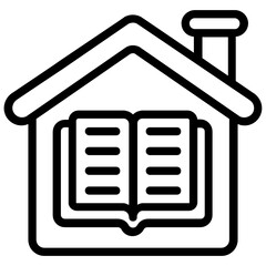 
Public library icon in modem flat style 
