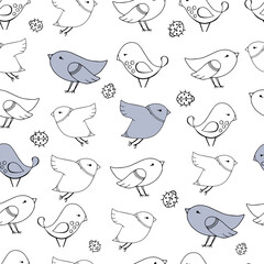 Seamless pattern of birds. Vector illustration. Background for poster or cover. Figure for textiles.