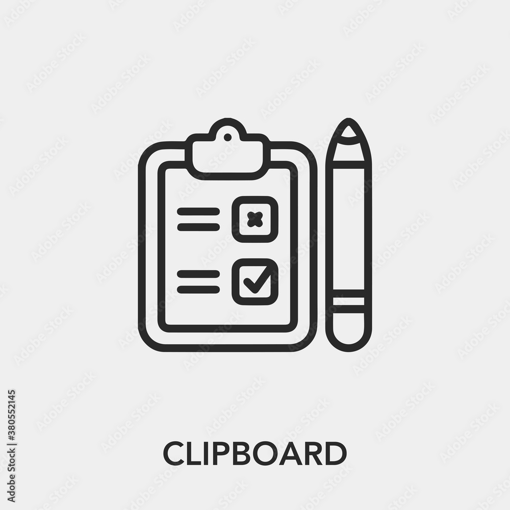 Poster clipboard icon vector. linear style sign for mobile concept and web design. clipboard symbol illustr