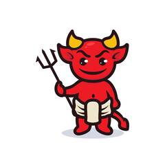 Cute baby devil Halloween mascot design