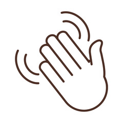 sign language gesture clapping hand, line icon
